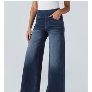Halara Wide-Leg Blue Jeans